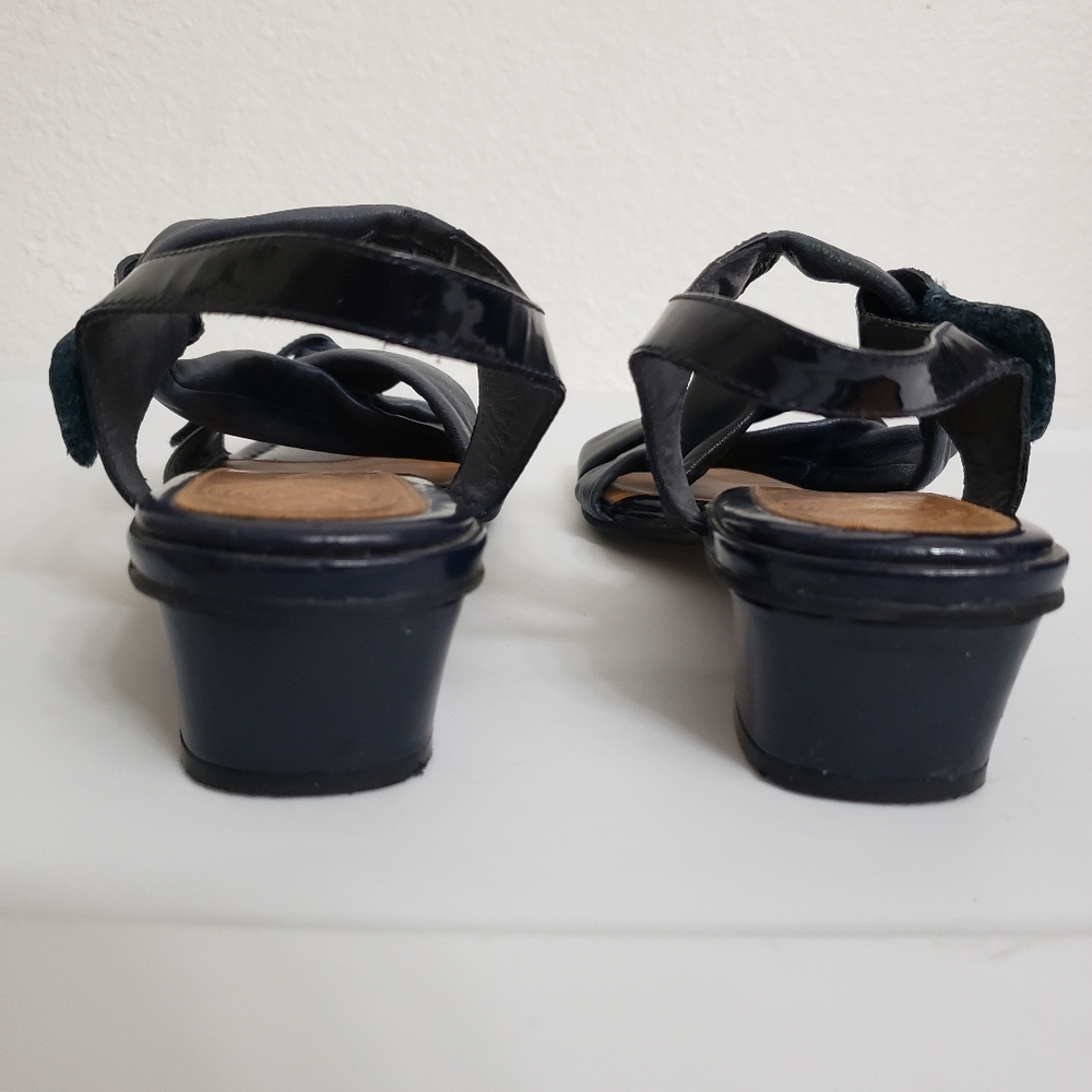 #Nurture Shaker Women Soft Dark Navy Leather Dress Sandals - Picture 16 of 16